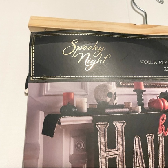 Spooky Night Happy Haunting Mantel Scarf Halloween - Picture 4 of 15